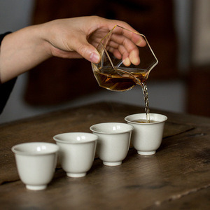 Ceramic Tasting Cup Wood Ash Color Porcelain Single Cup For Kung Fu Tea Set Chinese Tea Cup Household Use - Product Image 1