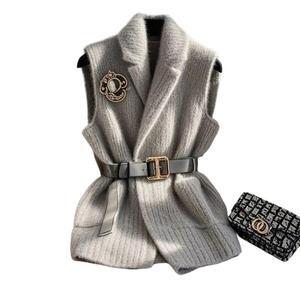 Nuovo <span class=keywords><strong>Gilet</strong></span> Maglione Primaverile da <span class=keywords><strong>Donna</strong></span> 2026 Stile Occidentale Europeo Vintage con Cintura Grande Modellante <span class=keywords><strong>Grigio</strong></span> 120 - Product Image 5