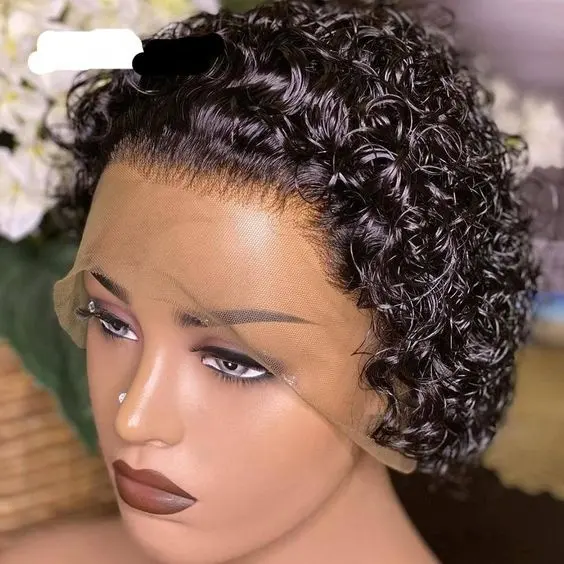 wholesale cheap best quality perruque short pixie cut curly short human hair front bob lace wig gs lace pixie cut wig human hair