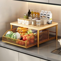 Étagère de rangement métallique pour légumes de cuisine, support de comptoir pour fruits, organisateur de micro-ondes, porte-ustensiles et assaisonnements