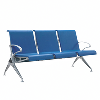 Chaise d'attente d'hôpital d'aéroport, chaise de réception de salle d'attente en aluminium PU de bureau de clinique