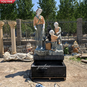 आउटडोर उद्यान संगमरमर करूब मूर्तियों पत्थर की दीवार पानी के फव्वारे - Product Image 4