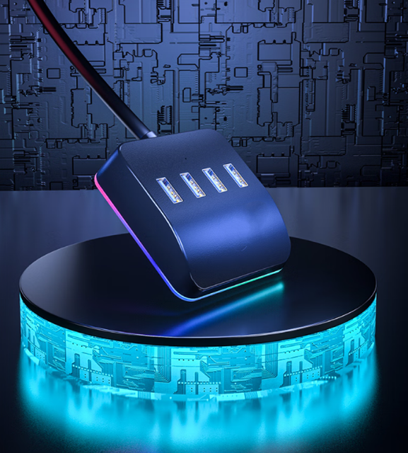 Ready to Ship Brand New Vertical Plug-In 4 Port USB 3.0 Hub DC Power Type C Multiport Adapter Laptop PC Docking Station