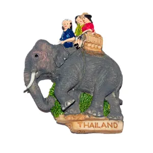 Imán de nevera de recuerdo de elefante de Tailandia, venta al por mayor
