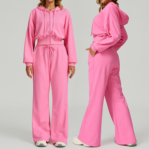 Women's Fall Winter Full Zip-Up Hoodie Tracksuit Set Long Sleeve Casual Jogging Suits Workout Gym 2 Piece Outfits with Pockets