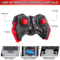 Monster Wheels Voiture de course RC haute vitesse 4 canaux à l'échelle 1:22, carrosserie en alliage avec coque lumineuse en PVC, prête à l'emploi, câble USB, jouet d'extérieur