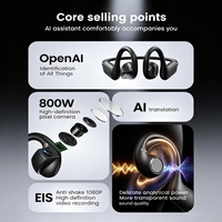 Écouteurs de traduction intelligents E12 à oreille libre, Wi-Fi, 8 Go de stockage, traduction en temps réel, assistant vocal IA, chargement magnétique, répondre aux appels