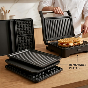 <span class=keywords><strong>Grill</strong></span> électrique à contact antiadhésif SS avec <span class=keywords><strong>plaques</strong></span> <span class=keywords><strong>amovibles</strong></span> 90 ° 180 ° Presse à panini Open Cool Touch Healthy - Product Image 5