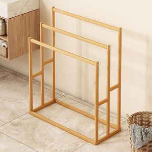 Porte-serviettes en bambou moderne à 3 niveaux Type de support de stockage de salle de bain pour la maison et l'hôtel - Product Image 1