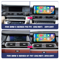 Layar QLED Ultra-tipis 12,3 inci 2K Sistem LINUX CARPLAY Android AUTO Pemutar Audio Mobil untuk BMW Seri 5 GT F10 F11 2011 2017 CIC NBT
