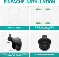 Support mural pour pistolet de recharge de véhicule électrique et support de câble pour prise de type 2 avec vis de fixation pour garage et extérieur