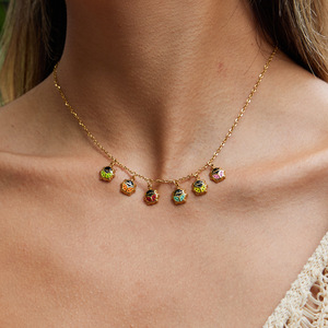 Ladybug Necklace Gold Chain Colorful Insect Charms Daily Wear Gift Jewelry - Product Image 2