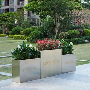 Produttore grande scatola rettangolare fioriera all'ingrosso vasi da fiori sollevati da <span class=keywords><strong>giardino</strong></span> <span class=keywords><strong>in</strong></span> acciaio vaso fioriera - Product Image 2