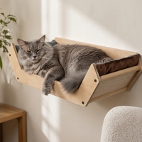 Lit pour chat mural en contreplaqué de bouleau, grand format, avec coussin amovible, pour chats d'intérieur, vente en gros du fabricant