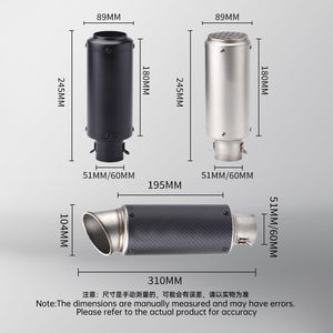 Pot d'échappement universel pour moto 51/60 mm en inox avec DB Killer pour Z900 <span class=keywords><strong>R3</strong></span> R25 MT07 MT09 R1 Z400 Z650 - Product Image 6