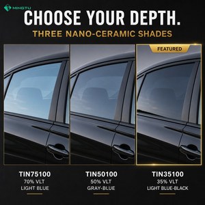 <span class=keywords><strong>Film</strong></span> <span class=keywords><strong>de</strong></span> fenêtre anti-chaleur <span class=keywords><strong>50</strong></span>% VLT Nano Céramique Gris Bleu Teinté Compatible Signalisation UV99 IR96 2mil Vente en Gros OEM Usine - Product Image 1