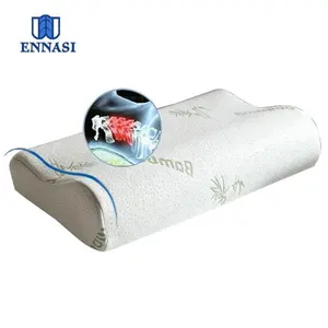 Funda de tela de bambú cómoda y ajustable, almohada de espuma viscoelástica, almohada ortopédica para Contorno de cama, descanso de cabeza, almohada de cuña