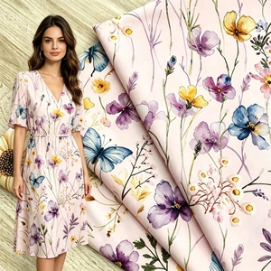 Tela de Viscosa Rayón, Tejido 100% Rayón Challis para Vestido de Verano, Estampado Floral Digital, Alta Calidad, Bajo Precio, 58 Pulgadas - Product Image 3