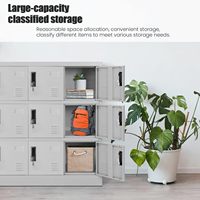 Casier de rangement en plastique verrouillable Greenvelly à 9 portes avec fente pour carte, portes à charnières pour bureau, salle de sport, école, maison et garage