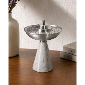 Brûleur à Bakhoor de Luxe en Marbre, Encensoir Moderne en Acier Inoxydable, Porte-Encens Arabe Oud, Décoration Majestueuse pour Hôtel, Mabkhara - Product Image 3