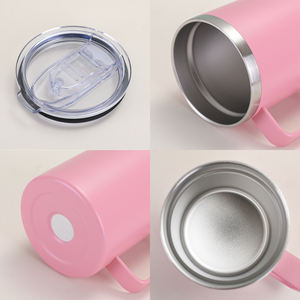 Venta al por Mayor de Tazas de Acero Inoxidable de 12oz y 14oz con Asa, Logotipo Personalizado, Reutilizables, con Recubrimiento <span class=keywords><strong>en</strong></span> <span class=keywords><strong>Polvo</strong></span>, para Oficina, <span class=keywords><strong>en</strong></span> Varios Colores - Product Image 4