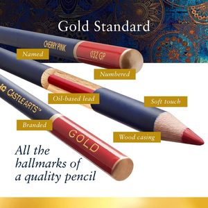 Ensemble de 72 crayons de couleur <span class=keywords><strong>Castle</strong></span> <span class=keywords><strong>Art</strong></span> <span class=keywords><strong>Supplies</strong></span> Gold Standard avec des noyaux de couleur à base d'huile pour les artistes adultes dans un étui à fermeture éclair - Product Image 4