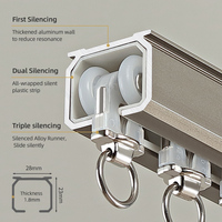 Ensemble de rail de tringle à rideau encastré silencieux à pliage en S robuste, décoration intérieure, application pour fenêtre, épaisseur du revêtement, accessoires de rail