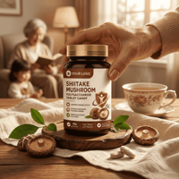 Complément alimentaire naturel pour renforcer l'immunité, comprimés de polysaccharides de champignons shiitake, marque privée OEM/ODM, bouteille de 48g