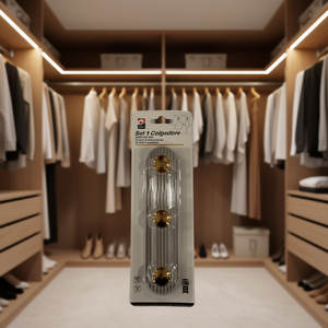 3-Hook Set Transparent Circular Hook Electroplated Garment Hooks - Product Image 3