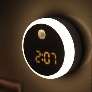 Applique murale LED avec capteur de <span class=keywords><strong>mouvement</strong></span> automatique, économie d'énergie, luminaire d'intérieur, <span class=keywords><strong>horloge</strong></span>, lumière de nuit - Product Image 2