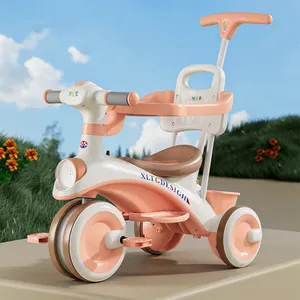 CPC-Zertifikat faltbares Kind-Baby-Dreirad 4 in 1 Wanderwagen Fahrrad Trike Dreiräder Babydreirad für Kind 1-6 Jahre Kinder