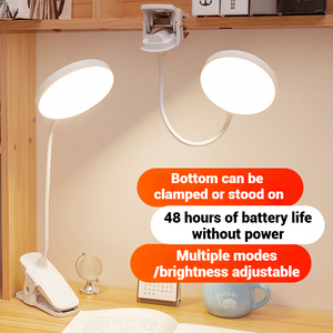 <span class=keywords><strong>Lampe</strong></span> de lecture de bureau à LED blanche USB à brancher Tuyau flexible à intensité variable tactile <span class=keywords><strong>Lampe</strong></span> à pince pour table d'étude - Product Image 2