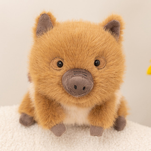 Peluche réaliste de <span class=keywords><strong>sanglier</strong></span> mignon, <span class=keywords><strong>figurine</strong></span> de couple, animal de la forêt, jouet compagnon pour enfants - Product Image 4