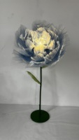 Grande ouverture électromécanique fermeture lampe géante en papier fleur de soie mécanique artificielle décoration de scène de mariage lumière LED
