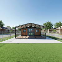 Maison conteneur extensible de 40 pieds avec terrasse extérieure, résistante aux intempéries, pour usage résidentiel moderne, bureaux et villas