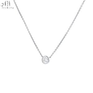 Exclusive GIA Certified Natural Diamond Fine Jewelry 18K Solid Gold 0.3ct Single Stone Pendant <b>Necklace</b> Birthday Gift For Women - Product Image 2