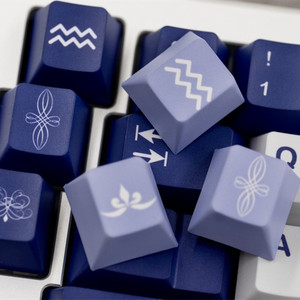 Aquarius <span class=keywords><strong>Klein</strong></span> Blue Keycap 142 Tasten Set PBT Sublimation Kirsch profil Keycaps 6.25U 7U Leertaste für mechanische Tastaturen - Product Image 5