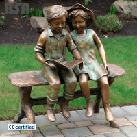 Paisaje diseño moderno Metal niños estatuas fundición cobre bronce latón niña esculturas decoración de jardín