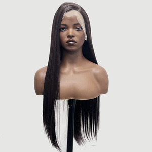 Peluca de Cabello Sintético Largo y Liso de 26-30 Pulgadas con Mecanismo Completo, Frente de Encaje Transparente HD 13x4, Peluca Sintética para Mujeres Negras - Product Image 4