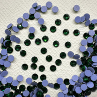 Kristal Emerald Glass Hotfix Flatback Berkualitas Tinggi SS6-SS20  Rhinestone Lepas untuk Pakaian