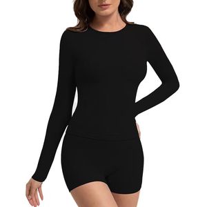 Camisetas deportivas de manga larga para yoga a la moda para mujer con logotipo personalizado-camisetas de entrenamiento para correr - Product Image 5