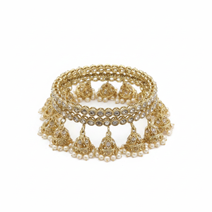 Handcrafted Austrian Stone Pearl Statement Bangles Elegant Luxury Jewelry Premium wedding Collection - Product Image 2