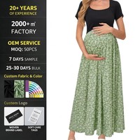 Robe de maternité personnalisée en patchwork floral, haut noir à manches courtes, col rond, taille haute, maxi, allaitement, grossesse, bicolore, été, OEM