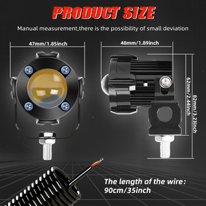 Đèn Sương Mù Led Xe Máy 2 Inch Ebike, Phụ Kiện Động Cơ, Đèn Sương Mù Hai Màu 6000K 3000K 30W, Chiếu Xa Và Chùm Sáng Thấp - Product Image 6