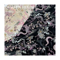 High-End gaya Cina kain bordir tiga dimensi bunga emas tupai gaun Cheongsam rompi 120gsm pernikahan gadis