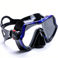 Masker Selam OEM Kaca Tempered dengan Pelindung Silikon Cair, Universal untuk Freediving Profesional, Jernih, Bebas BPA, Ramah Lingkungan