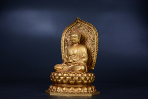 宗教的なブロンズメッキ三宝仏像デジタルプリント動物彫刻鋳造クリスマスメタルアートギフト - Product Image 3