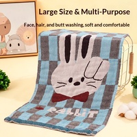 Serviettes pour bébé en coton doux RTS, 4 couches, jacquard lavé, motif animal, serviettes pour les mains des tout-petits, absorbantes, séchage rapide, serviettes pour sécher les cheveux des bébés