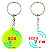 Venta al por mayor emergencia SOS RFID Mini etiqueta NFC llavero (diseño Scan Me)-resistente al agua sin necesidad de aplicación para uso personal/comercial