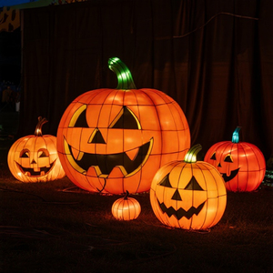 Lanterne Citrouille en Soie d'Acier Faite à la Main, Éclairage Économe en Énergie, Étanche, Fonctionnalités de Sécurité, Décorations Durables pour Halloween - Product Image 6